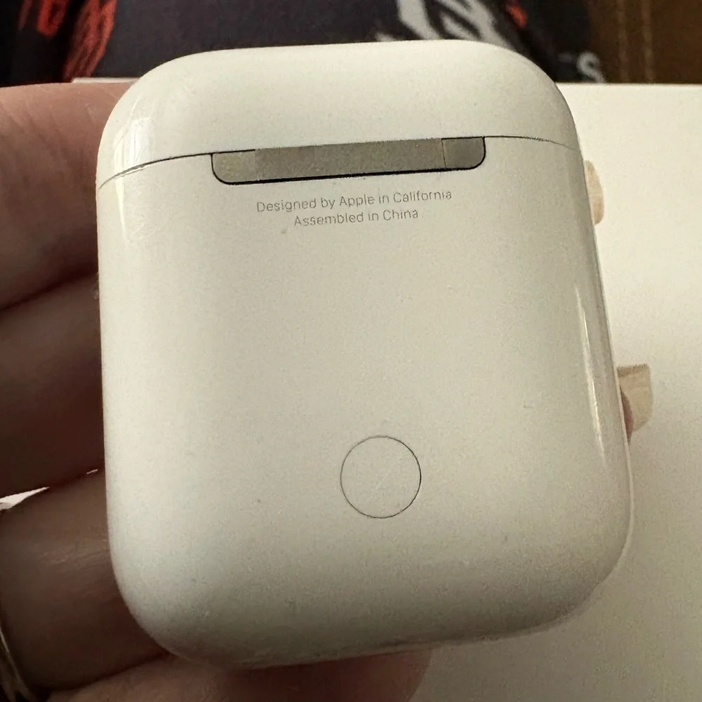 Apple AirPods with Bright Orange Silicone Earbud Case